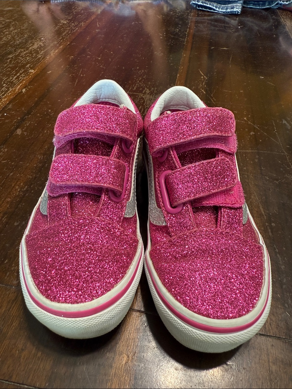 Vans Kids Glitter Velcro Sneakers - Hot Pink